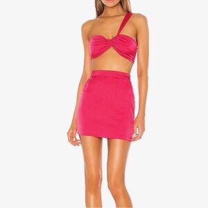 Superdown Pink Mini Skirt and crop top set